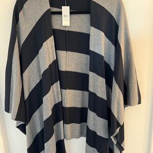 NWT Loft Striped Open Front Poncho